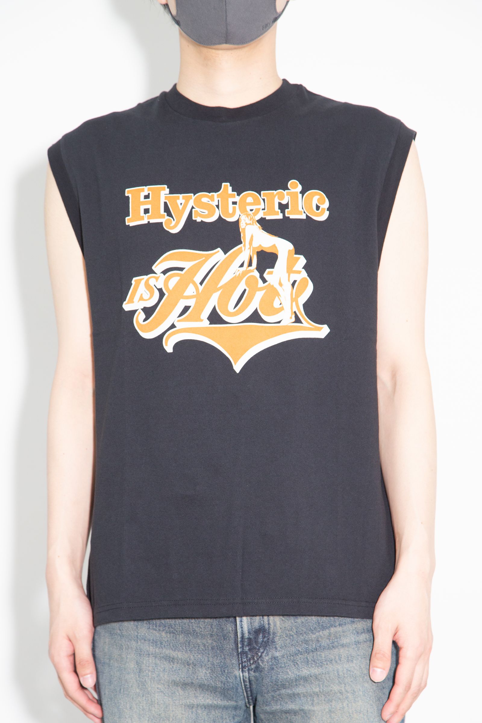 HYSTERIC IS HOT ノースリーブTシャツ / ブラック