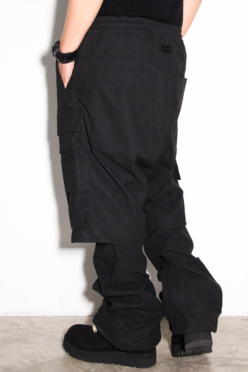 レイヤードブーツカットパンツ / LAYEDER BOOTS CUT / ブラック / ag-12009