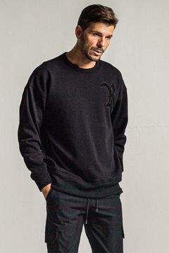 RC chenille velours fleece drop trainer / ブラック
