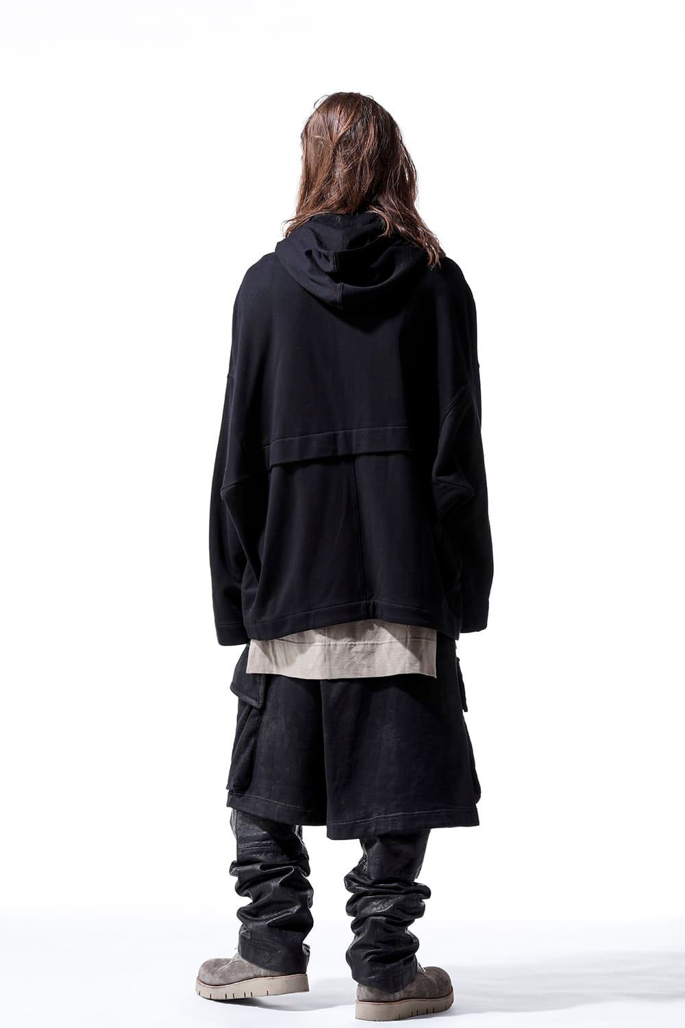 スウェットドルマンジップフーディ / Sweat Dolman Zip Hoodie / ブラック