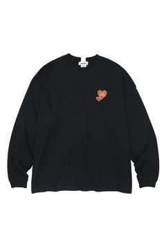 ONE POINT HEART LOGO L/S TEE / ブラック
