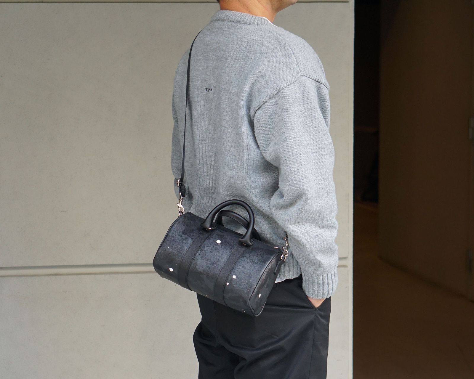 [4月下旬頃入荷予定] ミニボストンバッグ / ブラックカモ