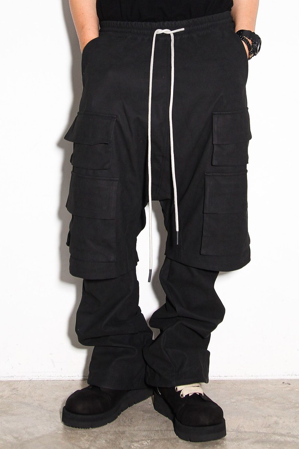 レイヤードブーツカットパンツ / LAYEDER BOOTS CUT / ブラック / ag-12009