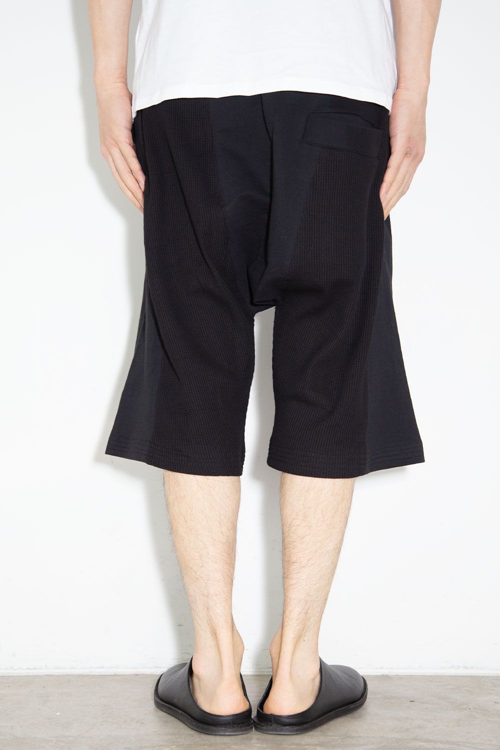 SHORTS 123-415 / ワッフルコットンイージーショーツ / ブラック