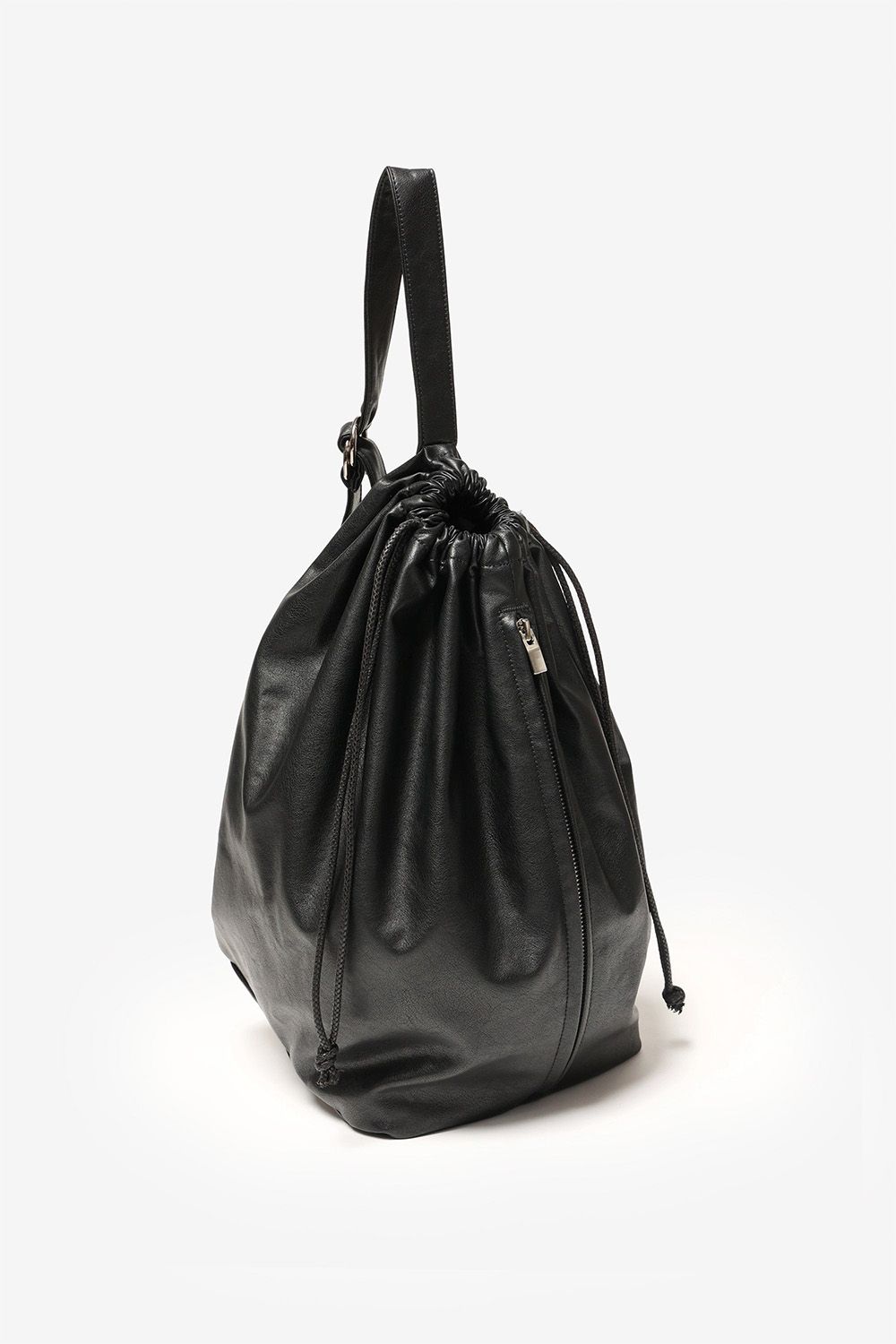 シンセティックレザー バケットバッグ