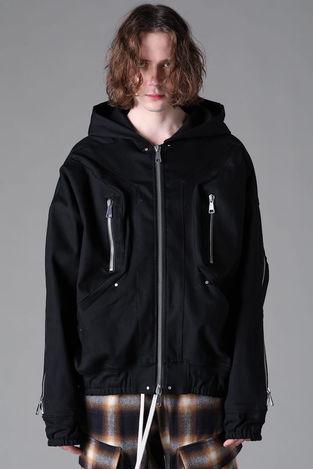 Denim Zip Hoodie Blouson