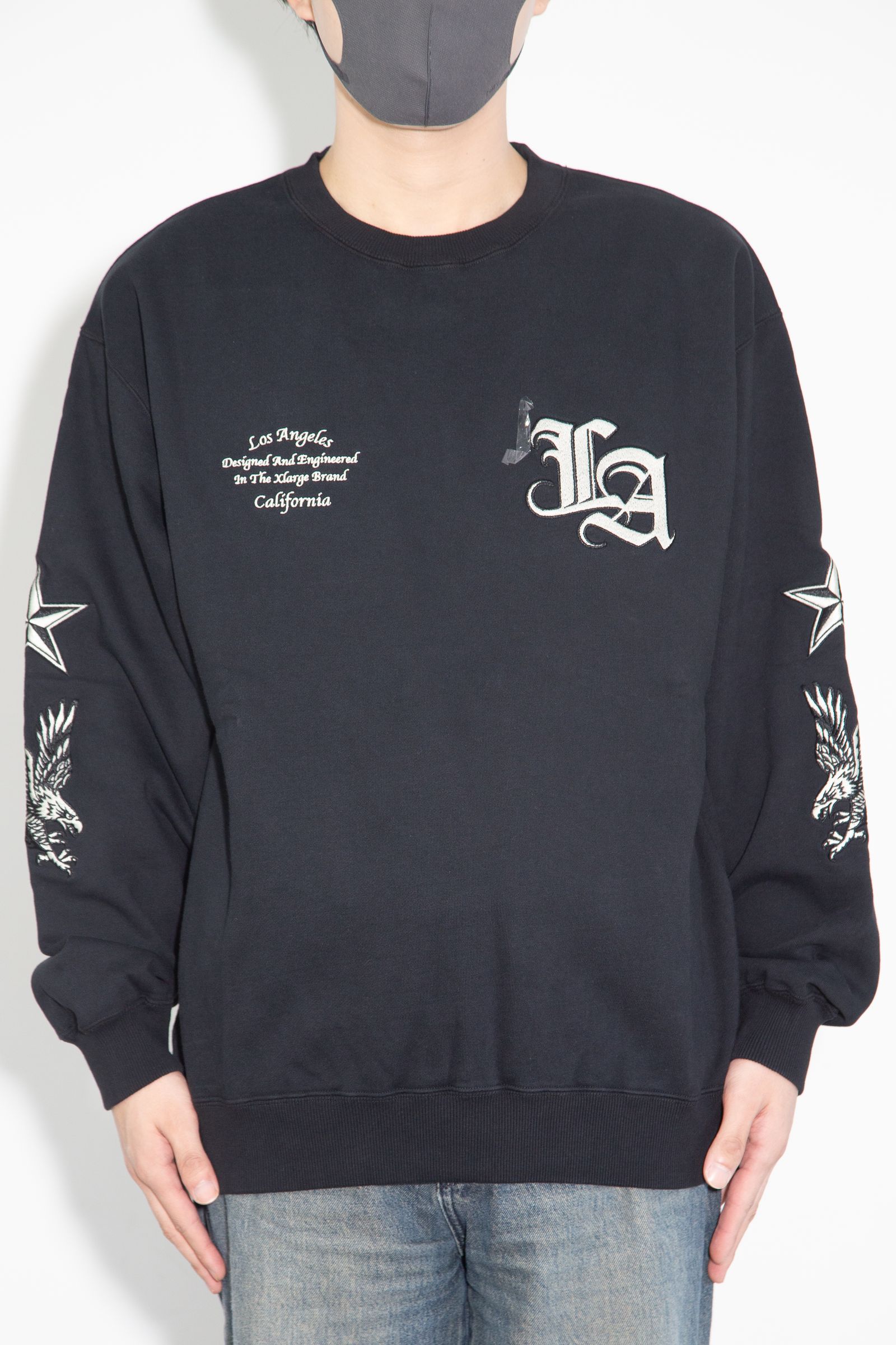 VARSITY CREWNECK SWEATSHIRT / ブラック