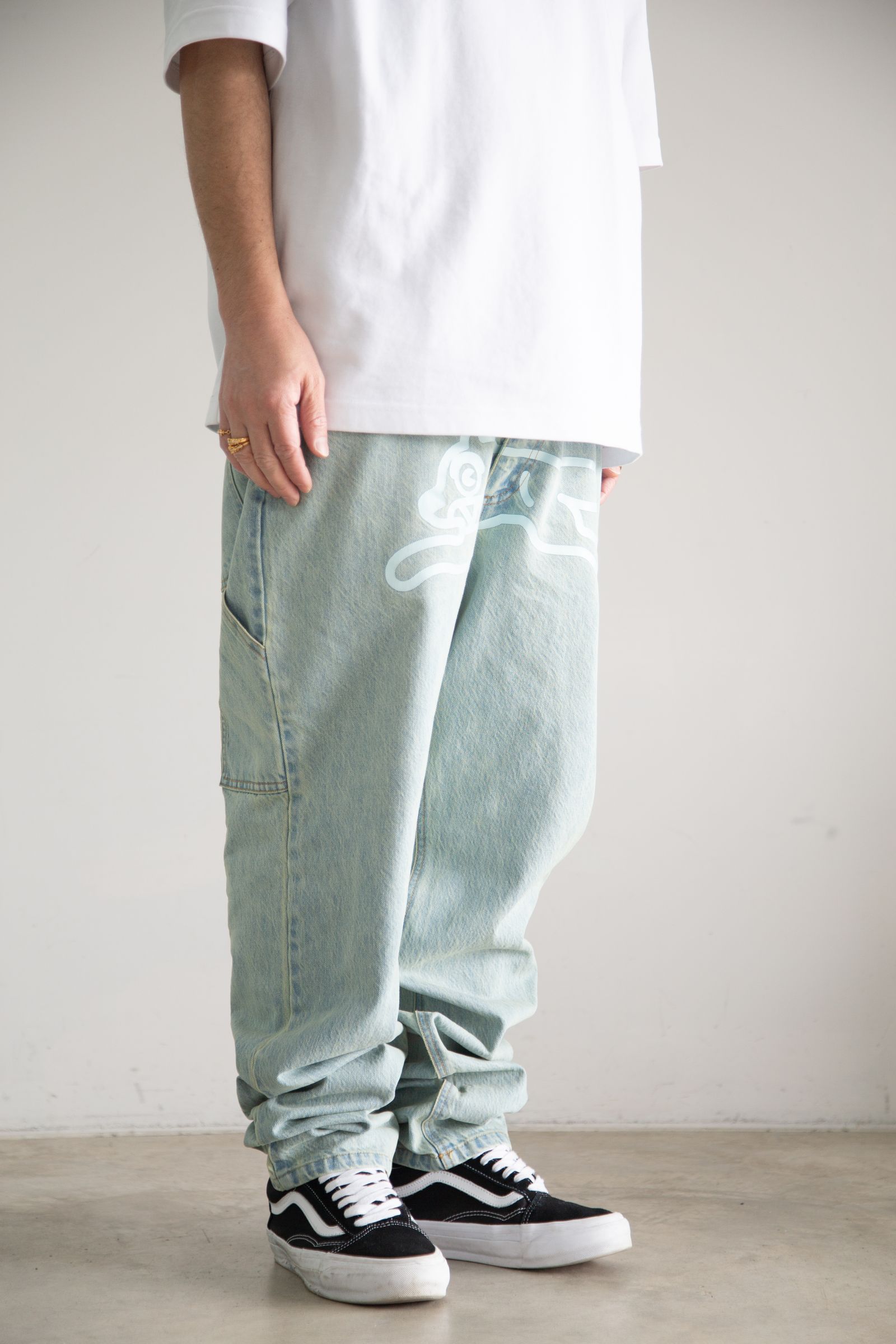 [ラスト1点 サイズL] 【ICECREAM】BUGGY DENIM PANTS / ライトブルー