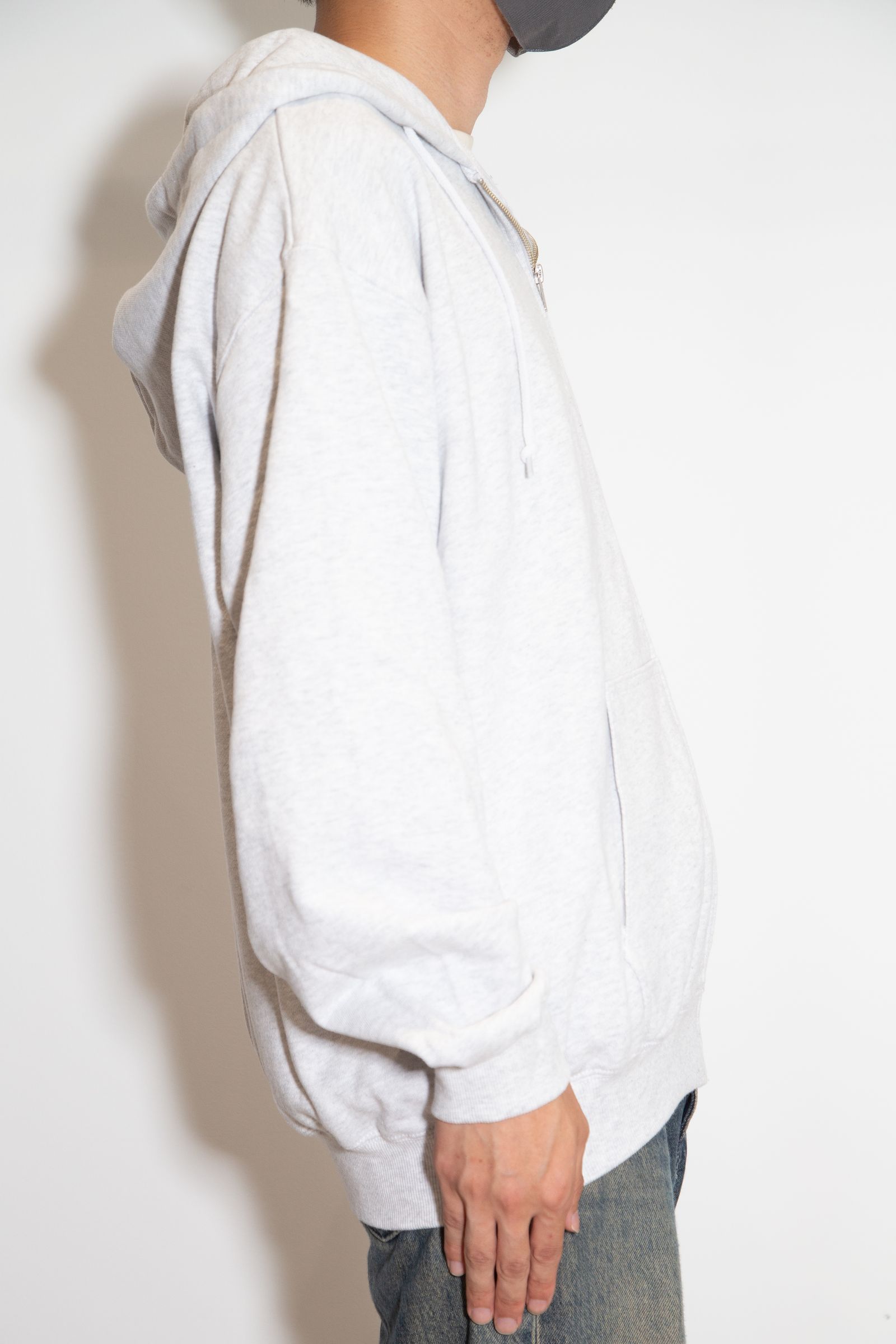 RHINESTONE OG ZIP HOODED SWEATSHIRT / アッシュ