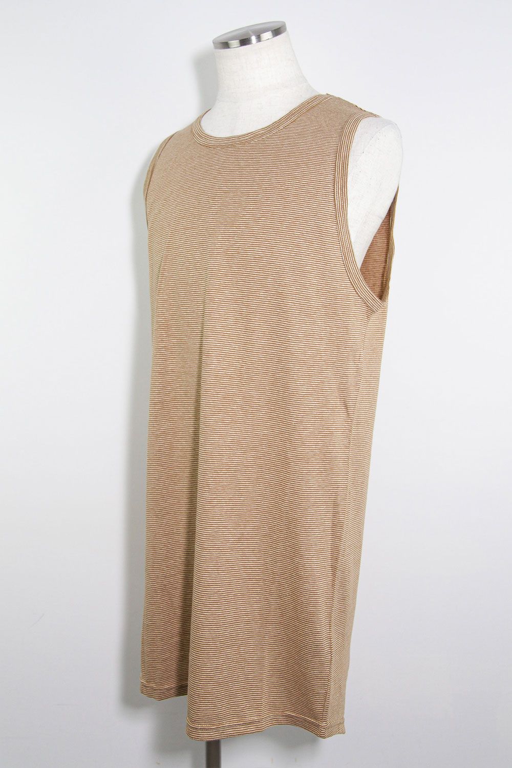 ストライプロングタンクトップ / Stripes Long Tank Top / マスタード×アイボリー