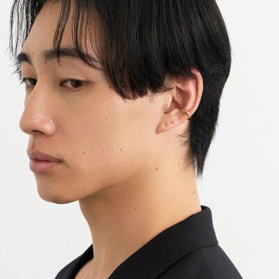 Curved Frost Ear Cuff-Gold