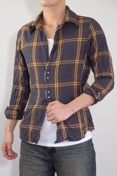 [ラスト1点 サイズ2] WRINKLE HOOK SHIRTS / ネイビー