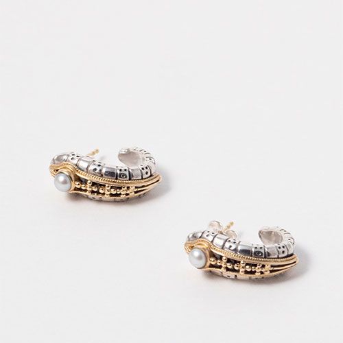 Santorini Hoop Earrings（Pearl） / GA008