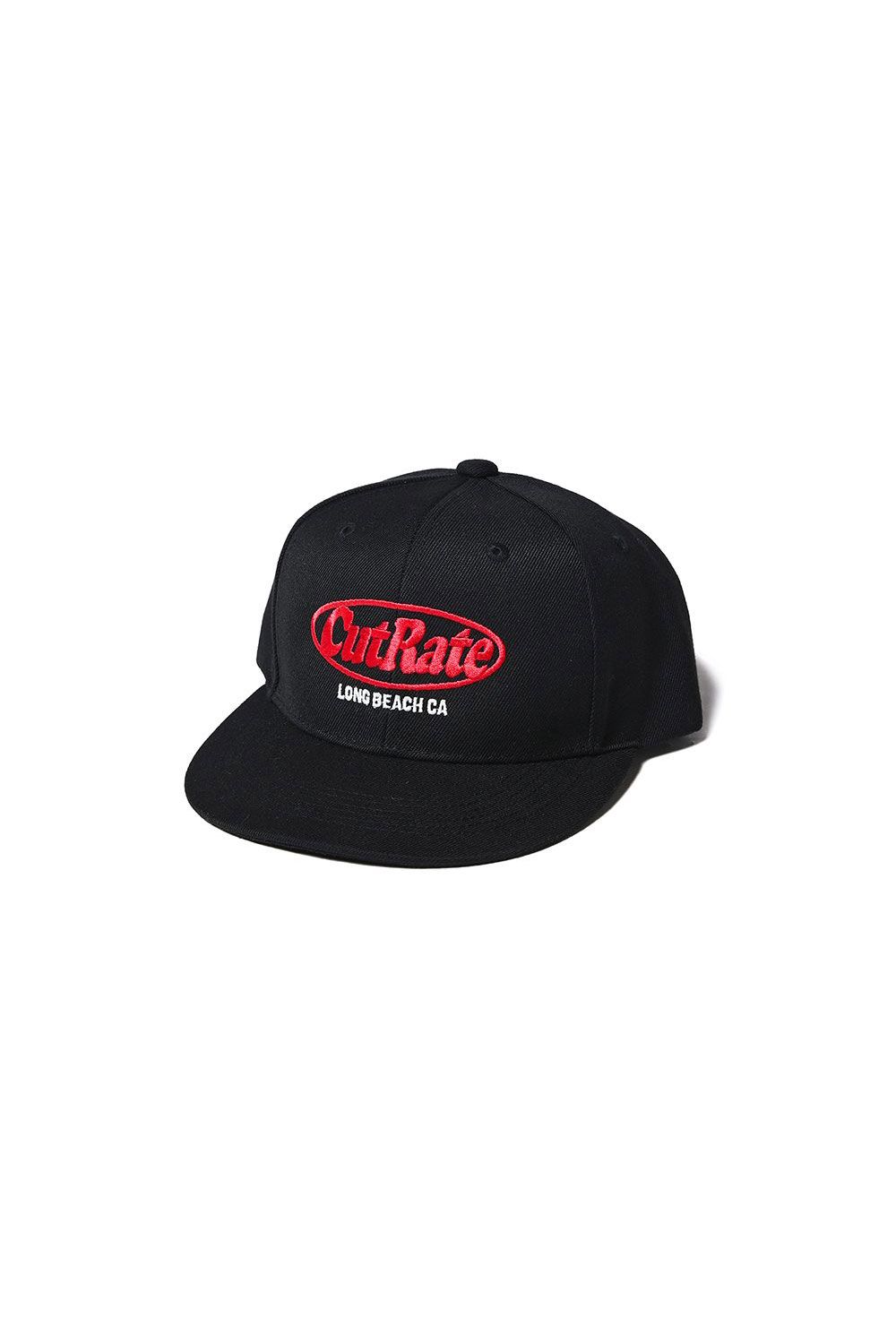 CUTRATE LOGO EMBROIDERY CAP / ブラック×レッド