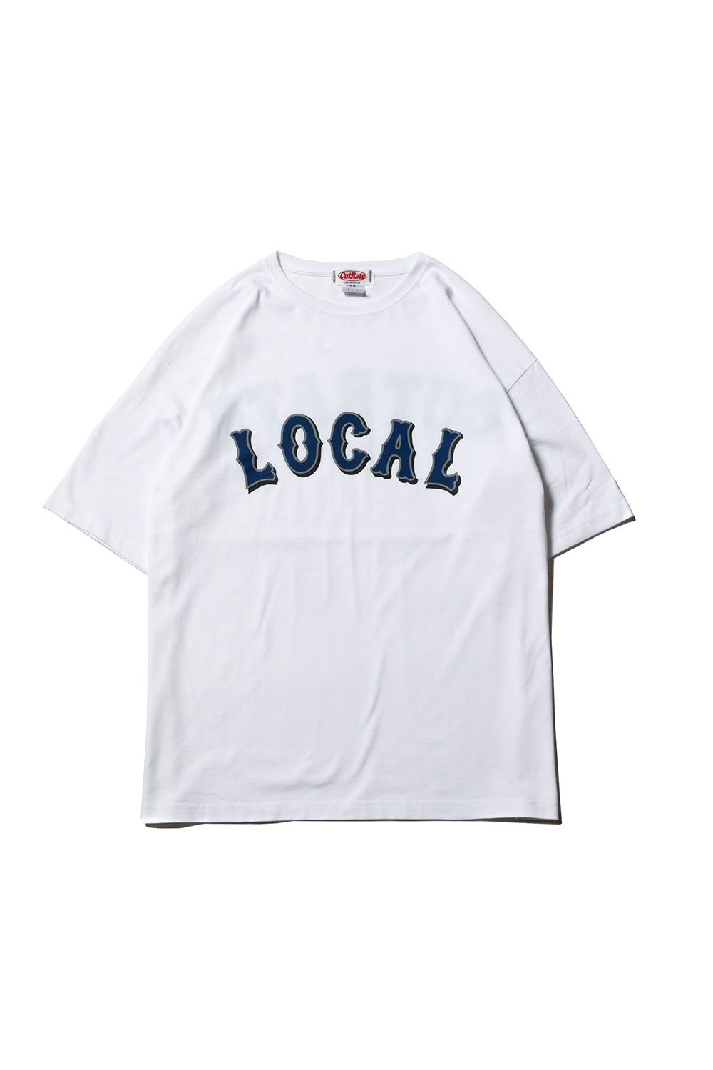 CUTRATE LOCAL DROP SHOULDER S/S T-SHIRT / ホワイト×ブルー