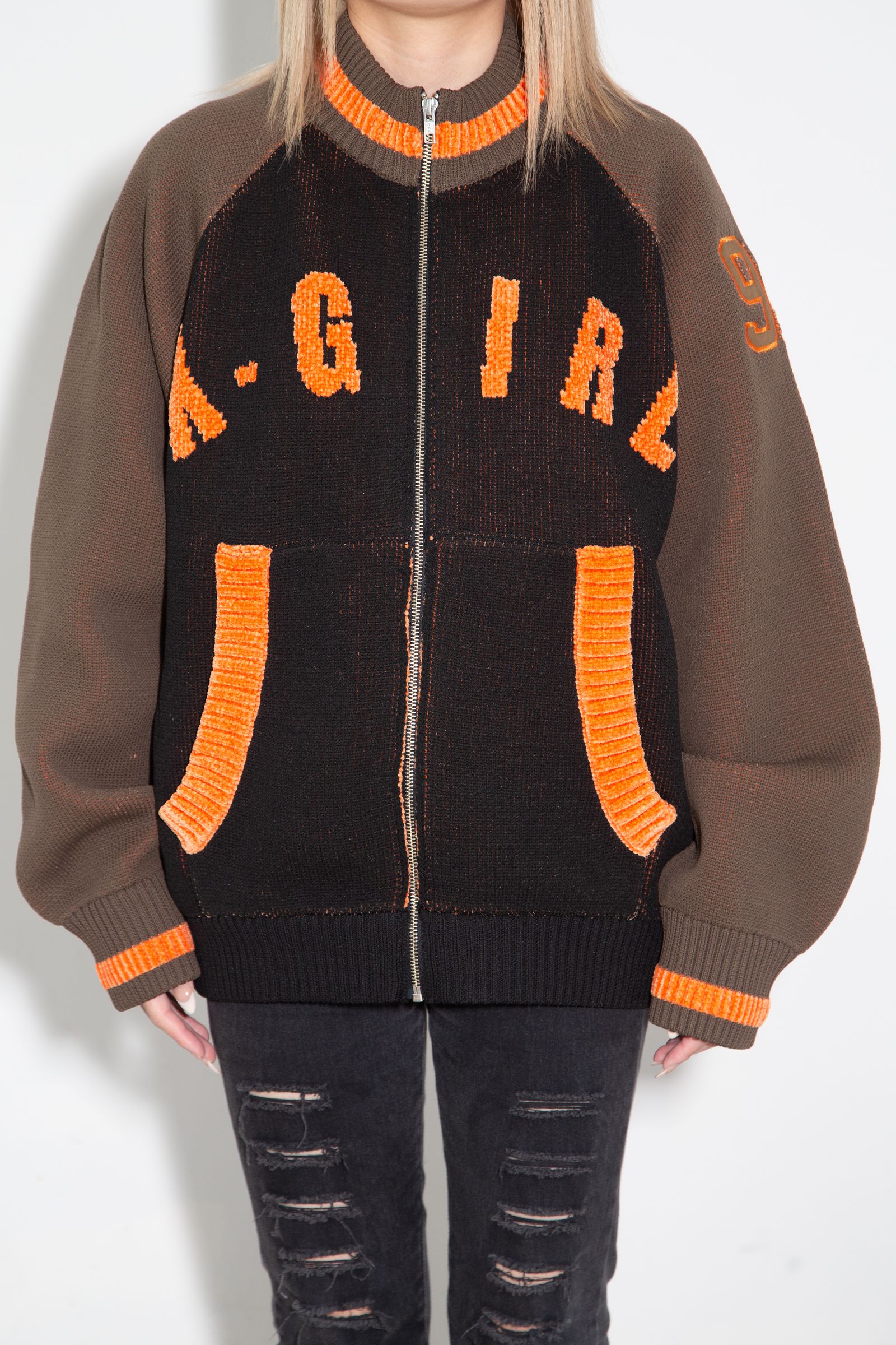 [ラスト1点 サイズM] STADIUM KNIT JACKET / ブラウン