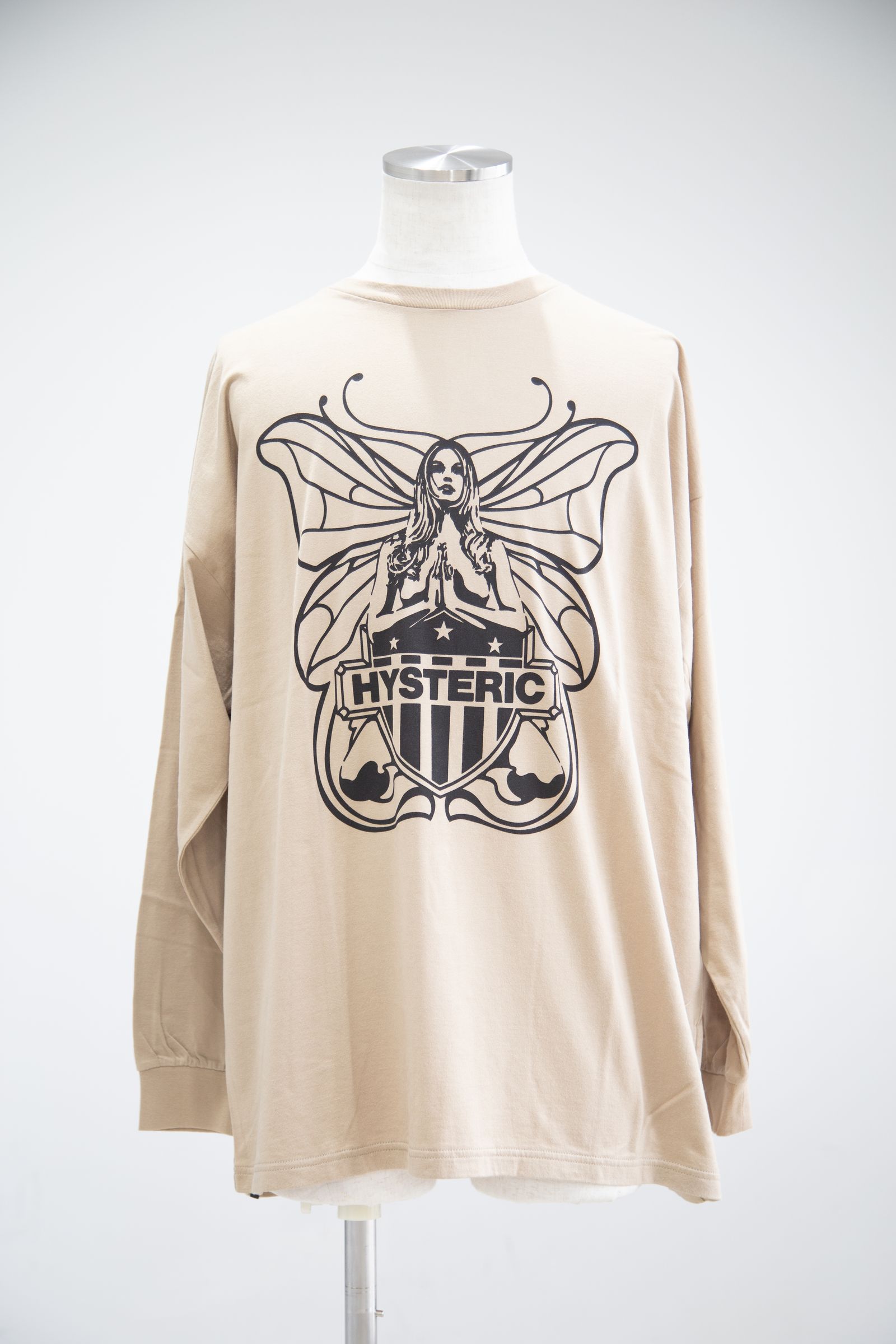 HYSTERIC GLAMOUR - LEVITATED GIRL オーバーサイズTシャツ / ベージュ