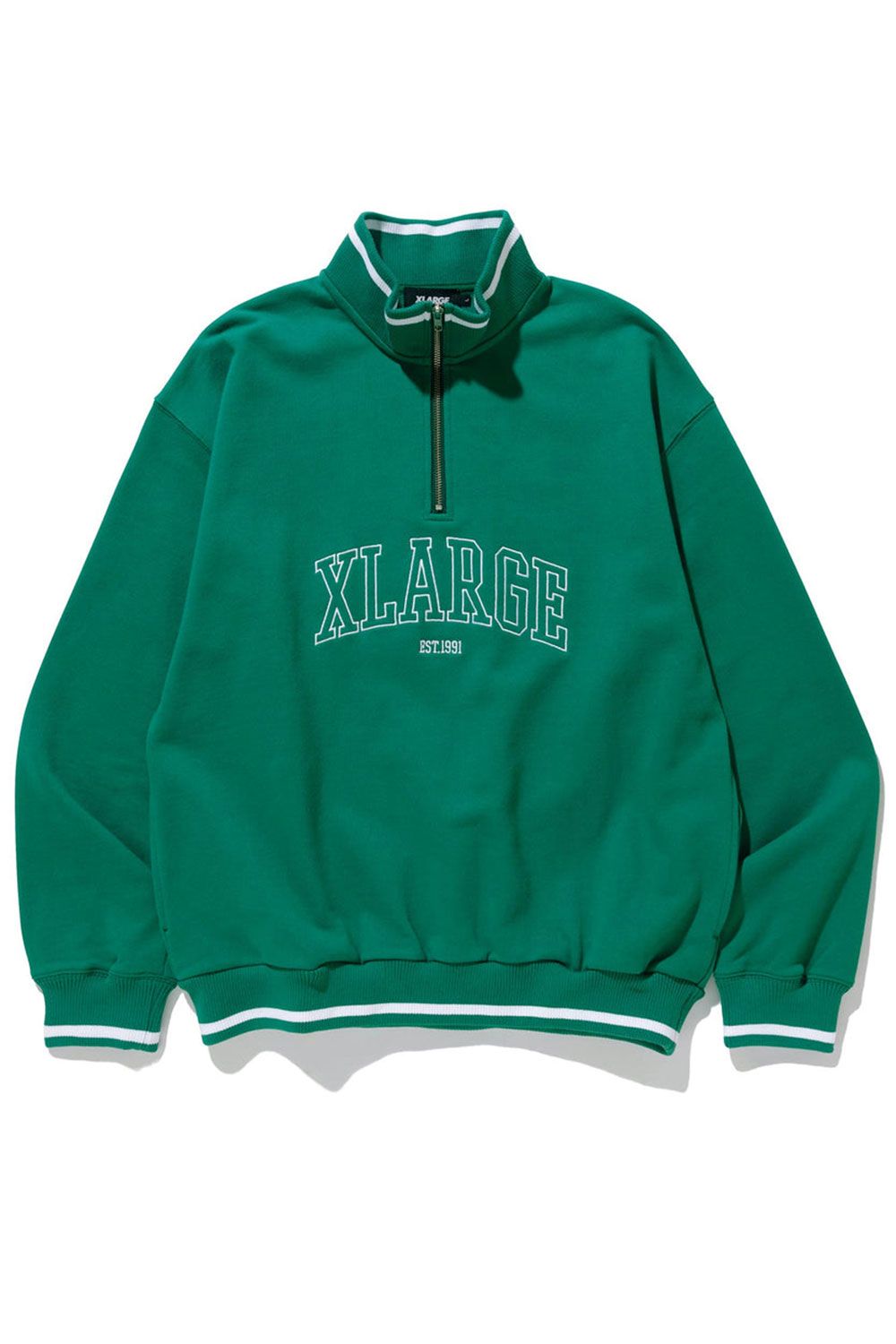 XLARGE - STRIPED RIB HALF ZIP SWEAT / ブラック | Tempt