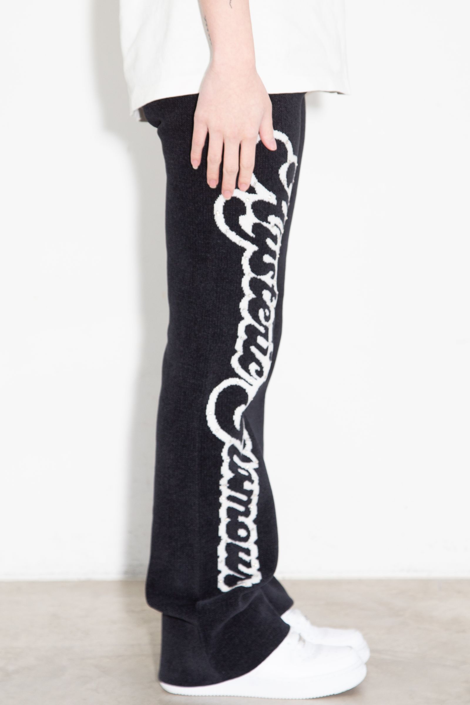 【セットアップ】HYSTERIC GIRL編込 パーカー・HYSTERIC GLAMOUR編込 フレアパンツ / ブラック