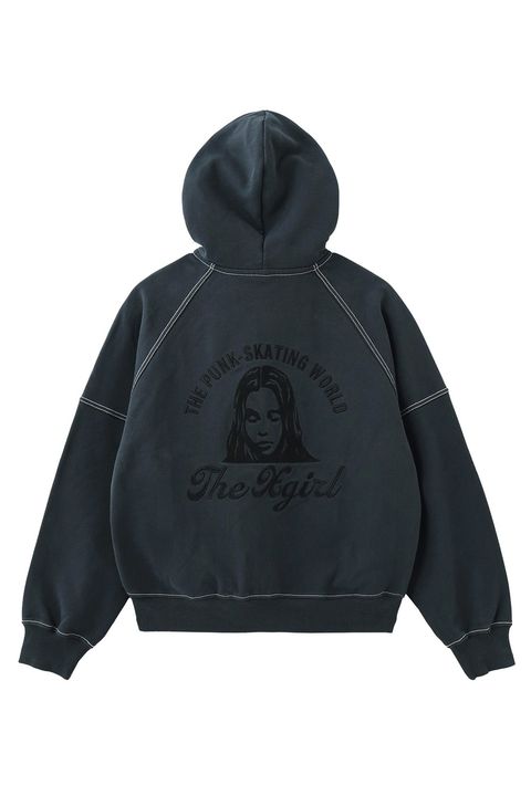 ARCH LOGO AND FACE HOODED SWEAT JACKET /  チャコール