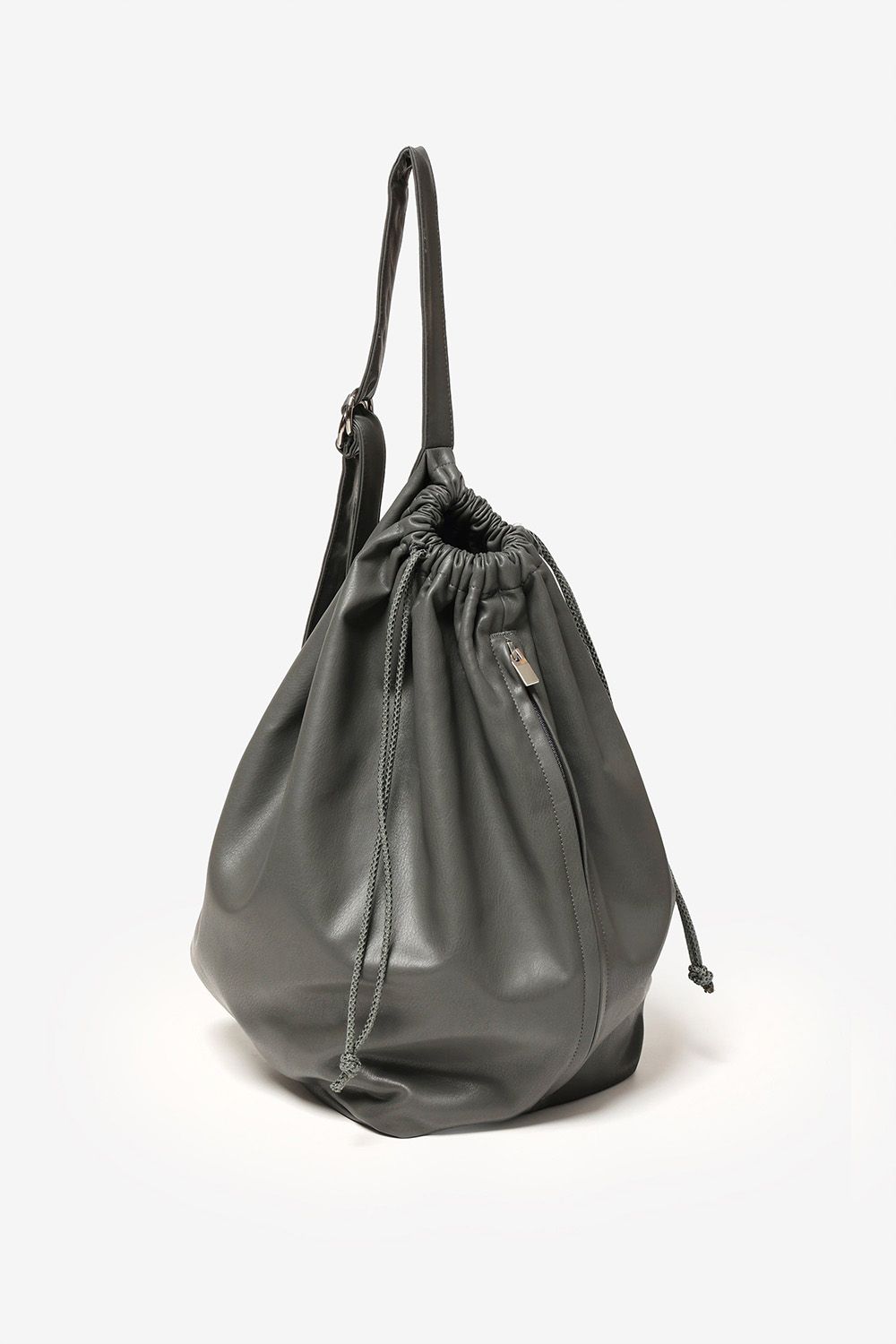 シンセティックレザー バケットバッグ