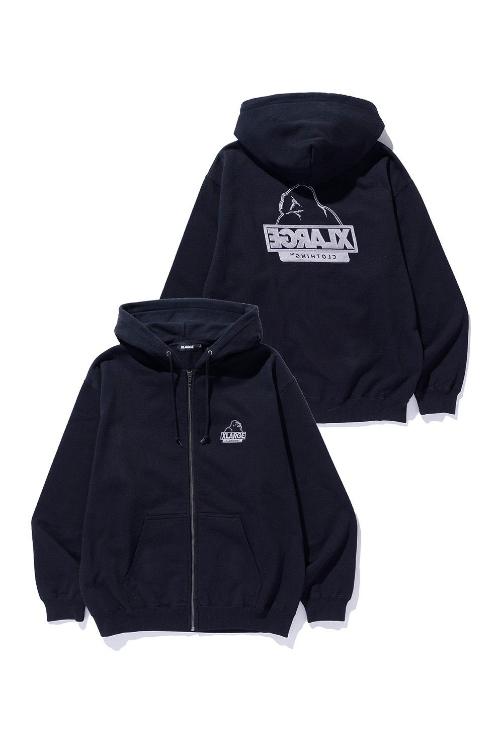 BACKSIDE OG ZIP UP HOODED SWEATSHIRT / ブラック