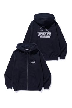 BACKSIDE OG ZIP UP HOODED SWEATSHIRT / ブラック