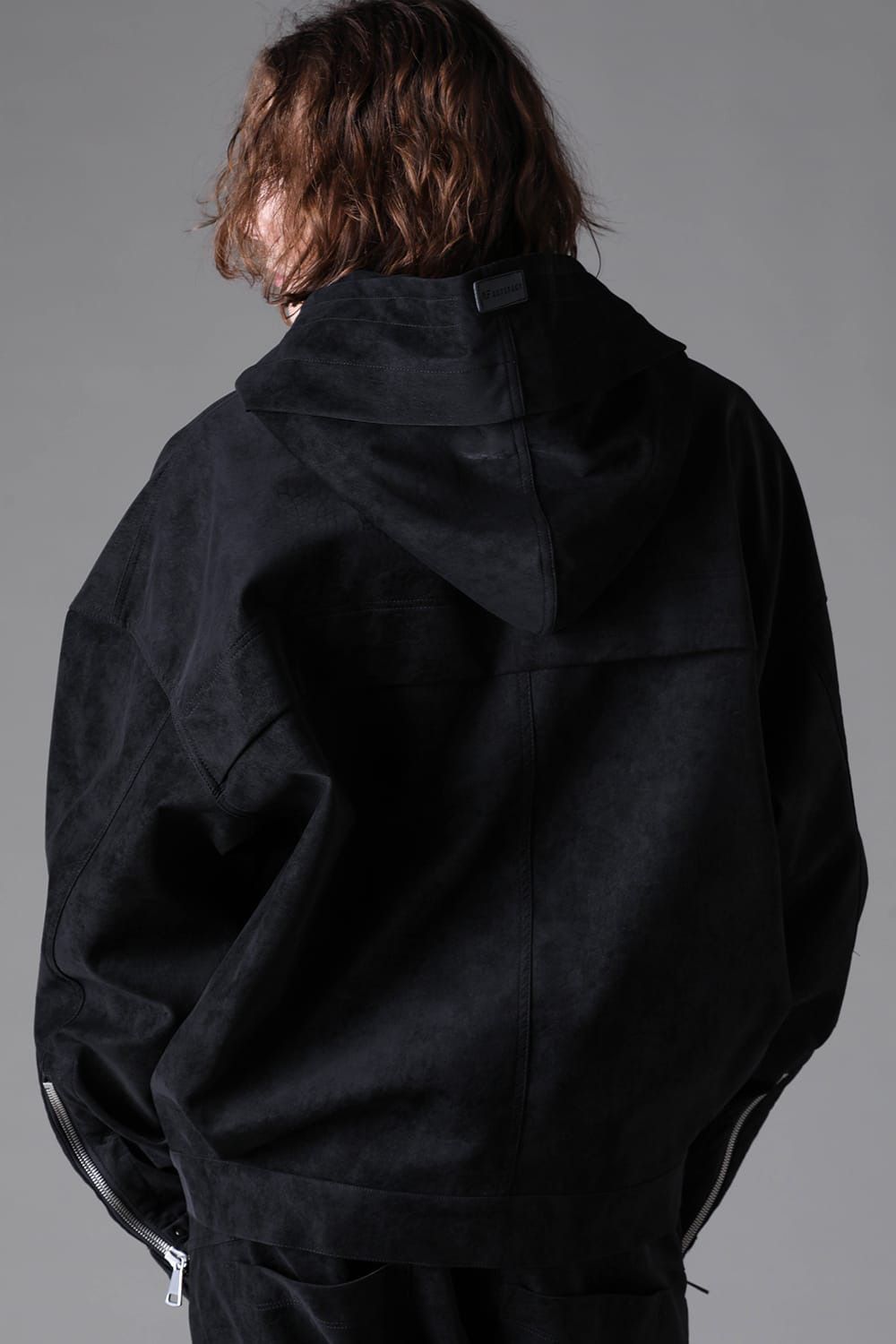 Vegan Leather Hoodie Blouson