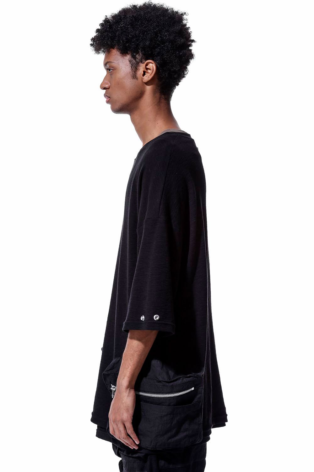 サイドポケットオーバーサイズTシャツ / Side Pocket T-Shirts / ブラック