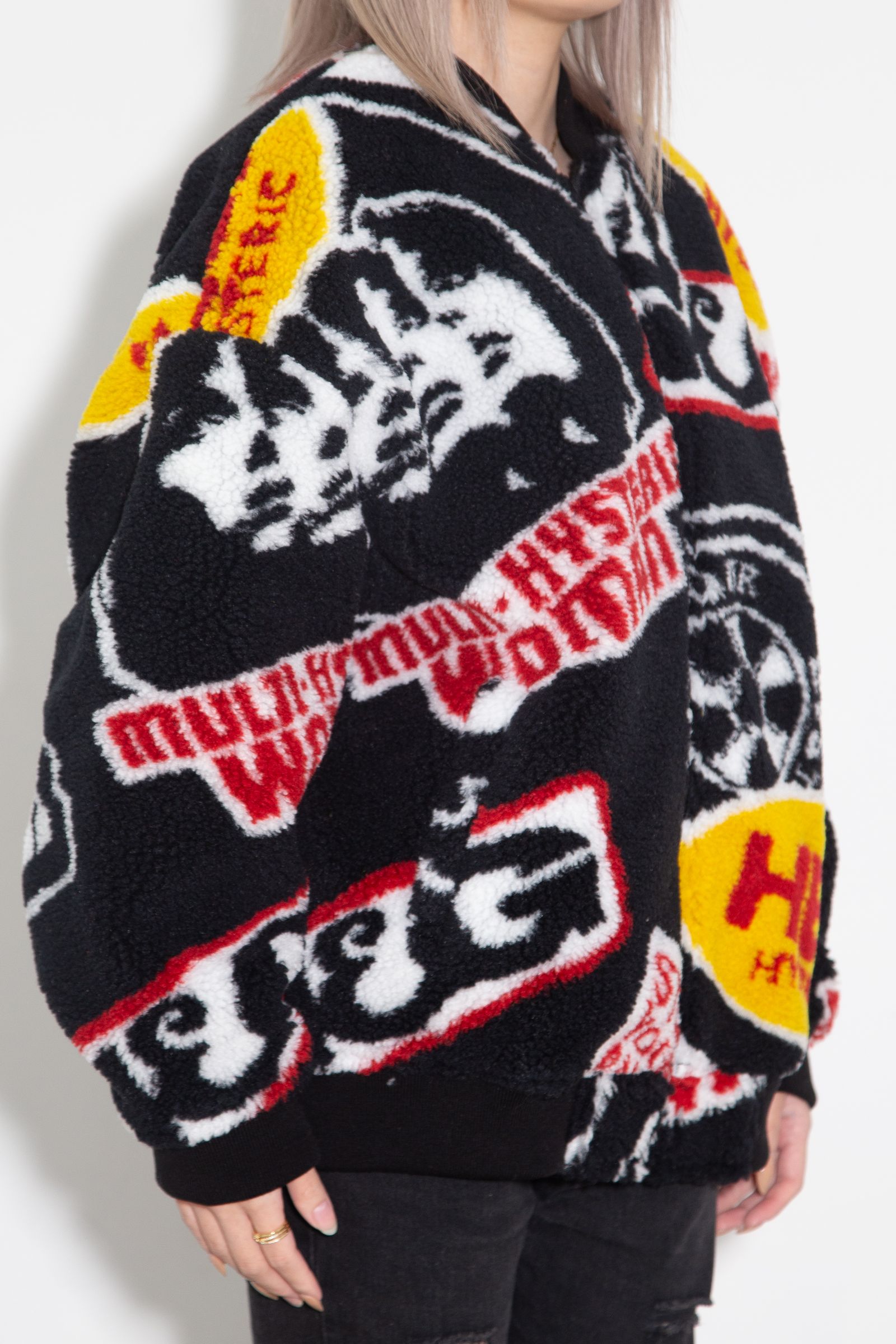 HG ROADRUNNERS柄ジャカード リブブルゾン / ブラック