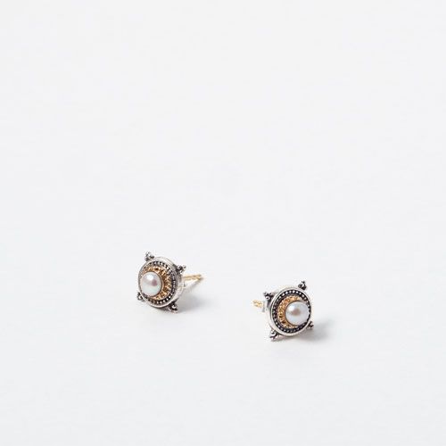Cyclades Small Stud Round Earrings（Pearl） / GA005