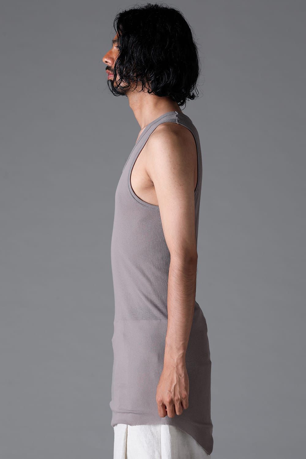 ラウンドリブタンクトップ / RIB TANK / グレージュ / ag-1924-1