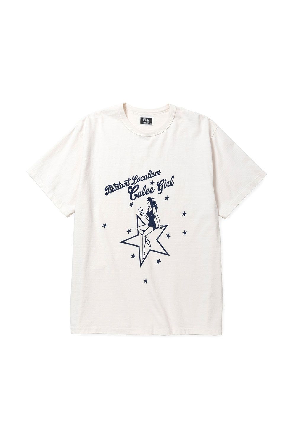 CALEE - BINDER NECK CAL GIRL VINTAGE TEE / ホワイト | Tempt