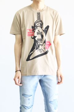 THE ROLLING STONES/STONES LOVES GUITAR GIRL Tシャツ / ベージュ