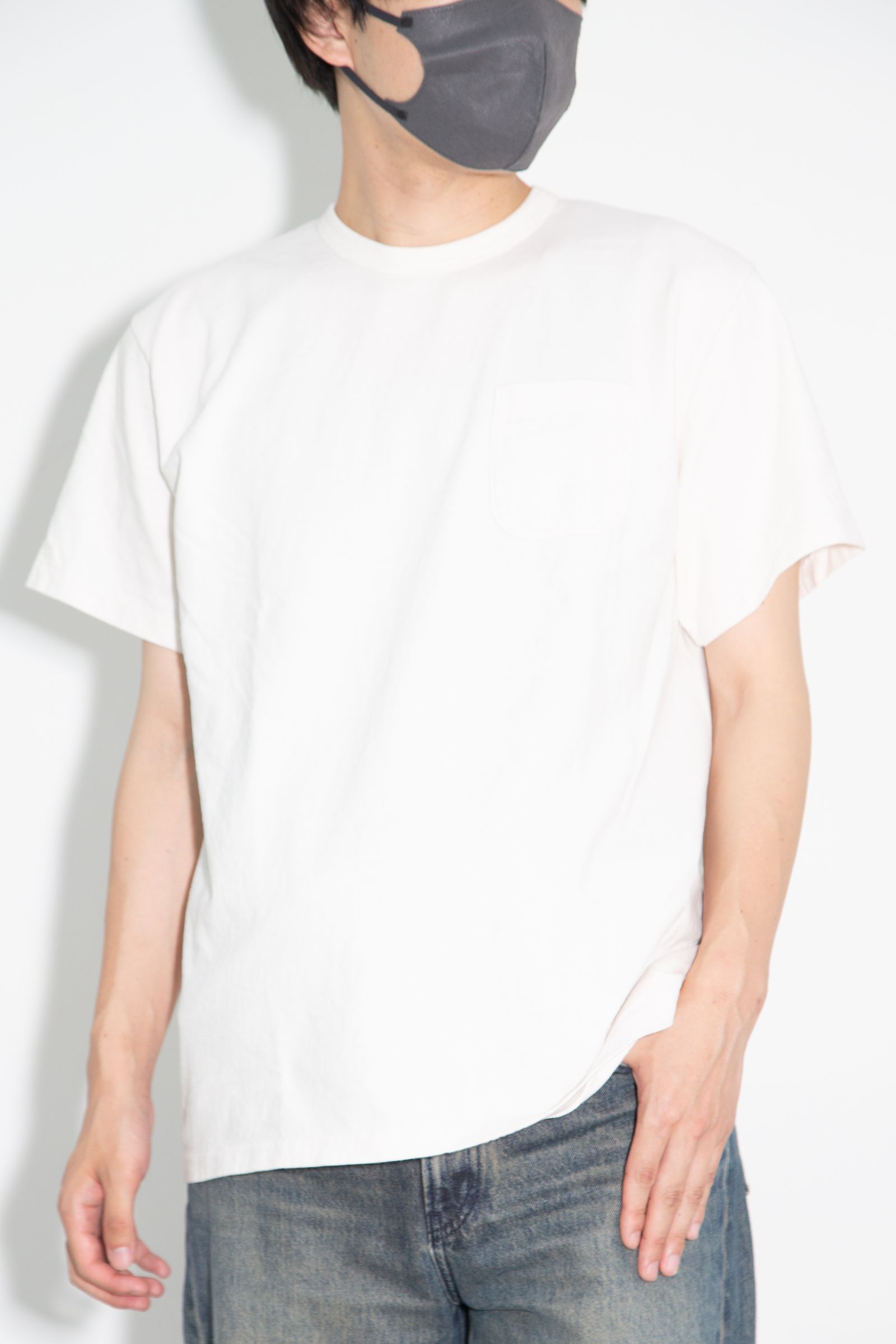 GARMENT DYE GIRLS LOGO POCKET TEE ＜NATURALLY PAINT DESIGN＞ / ホワイト