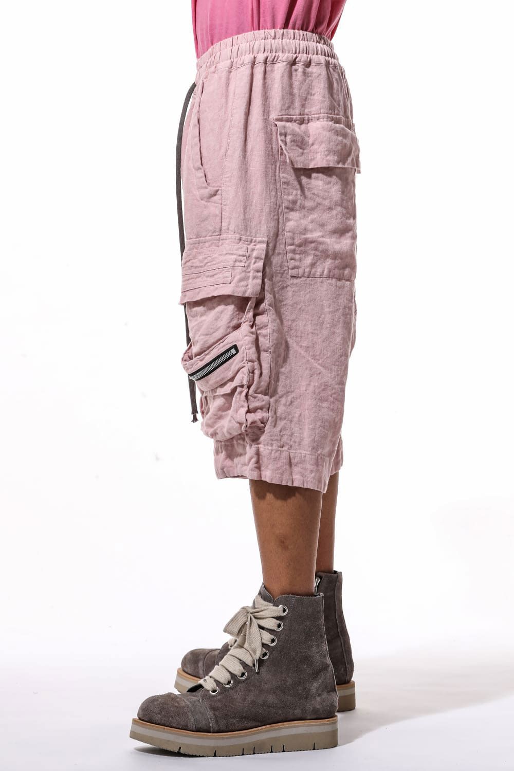 リネンカーゴショーツ / Cargo Shorts / ブラック / ag-9022-1