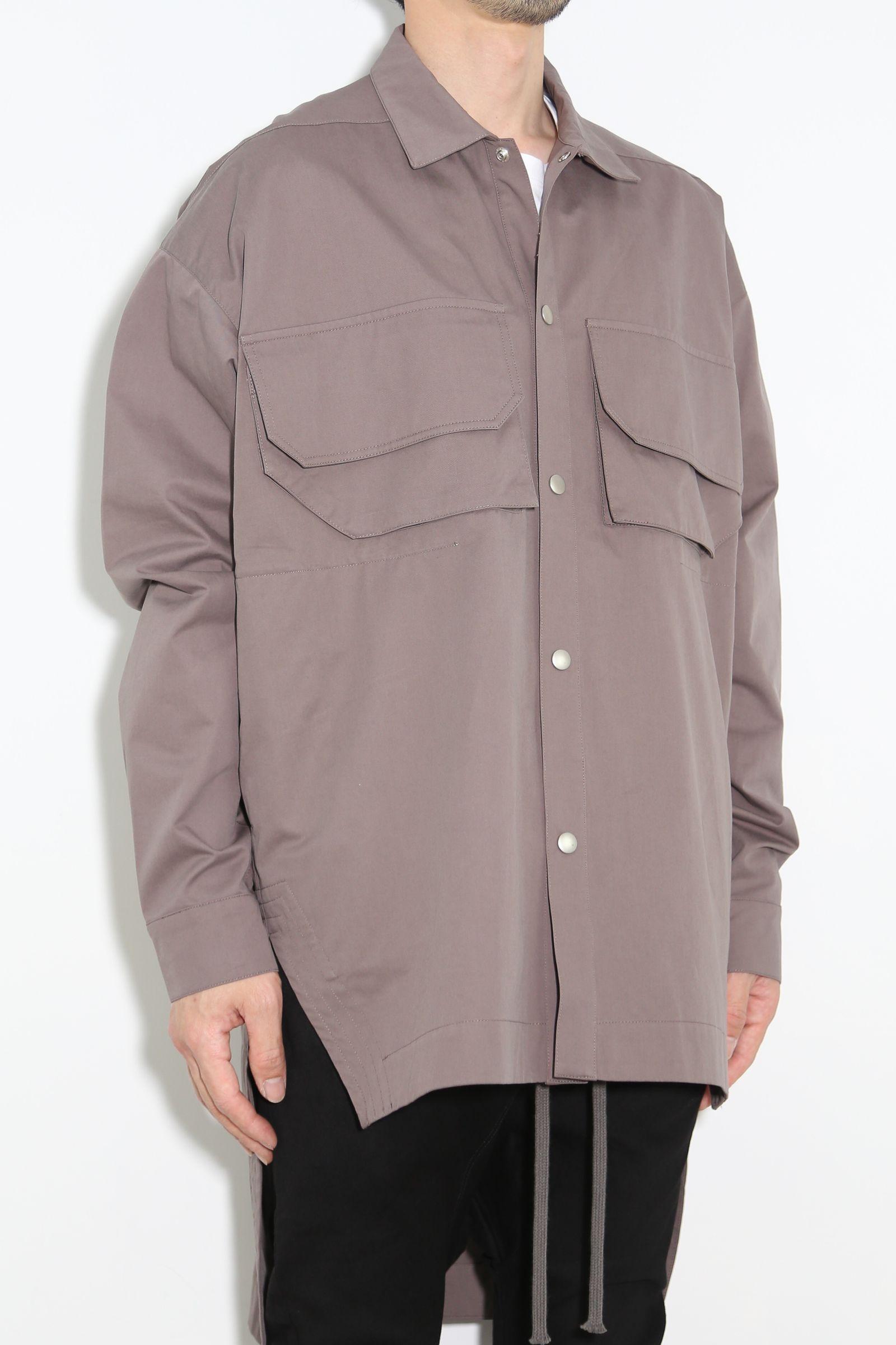 [ラスト1点 サイズ3] バックロングコクーンシャツ / Back Long Shirts Long Sleeve / グレー / ag-7006