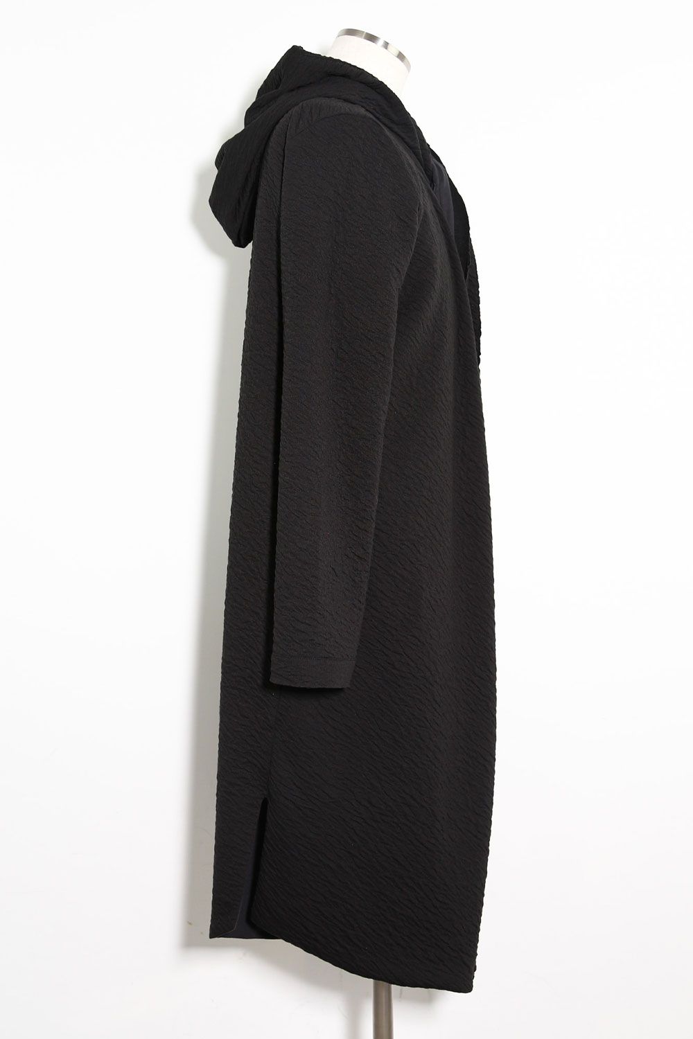 LONG CARDIGAN 223-304 / シボ加工ロングカーディガン / ブラック