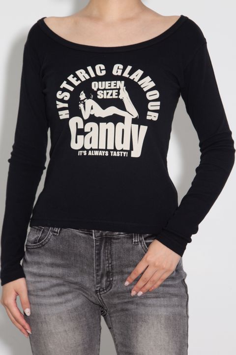 QUEEN SIZE CANDY チビTシャツ / ブラック
