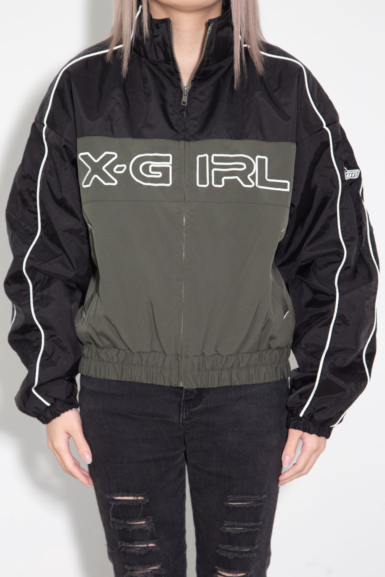 X-girl LOGO EMBROIDERY JACKET / オリーブ