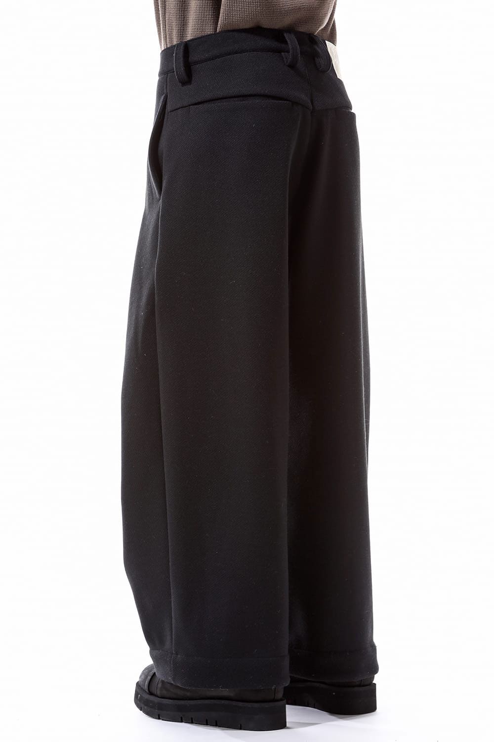 ニットタックワイドパンツ / Knitted Tuck Wide Pants / ブラック / ag-10032-2