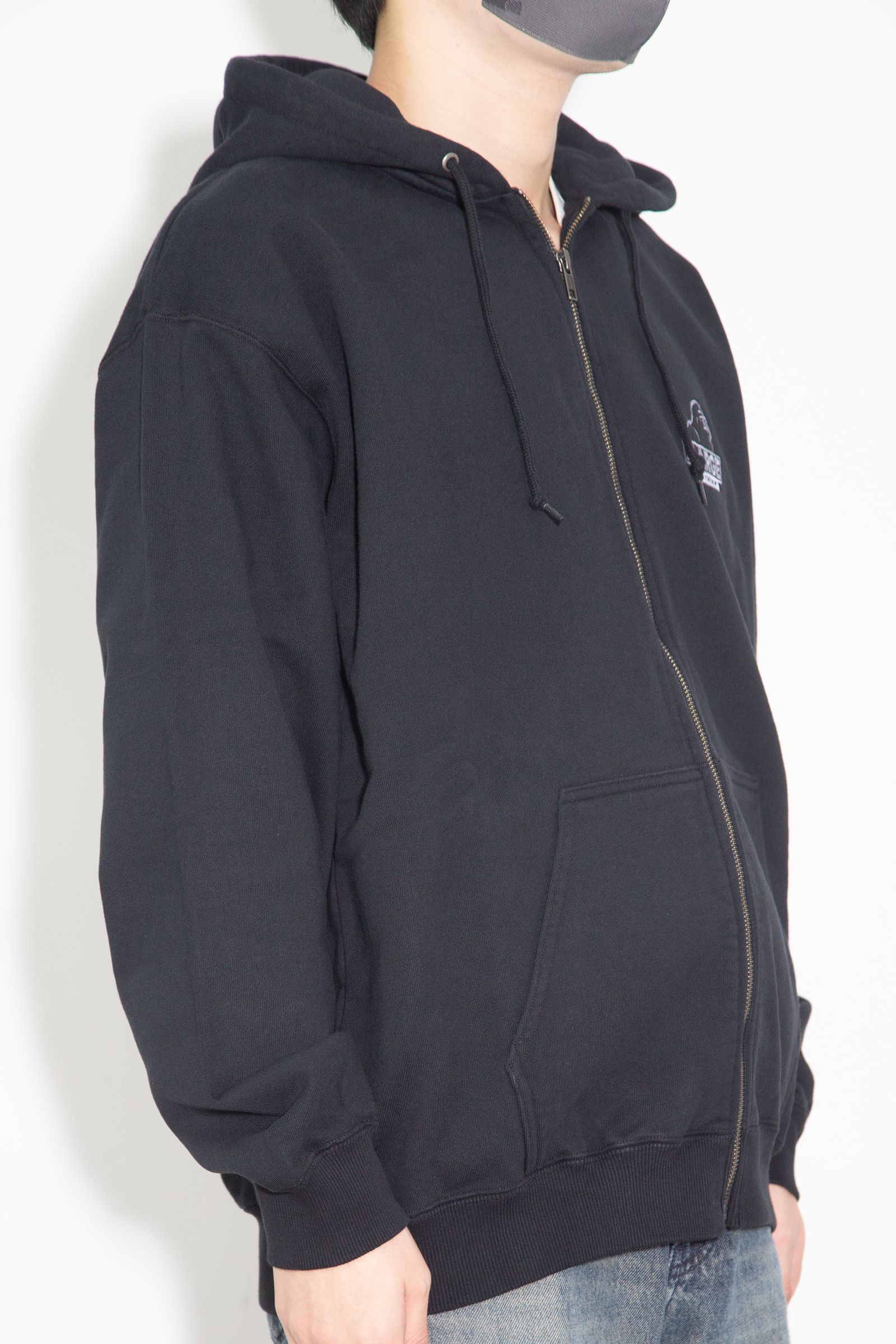 BACKSIDE OG ZIP UP HOODED SWEATSHIRT / ブラック