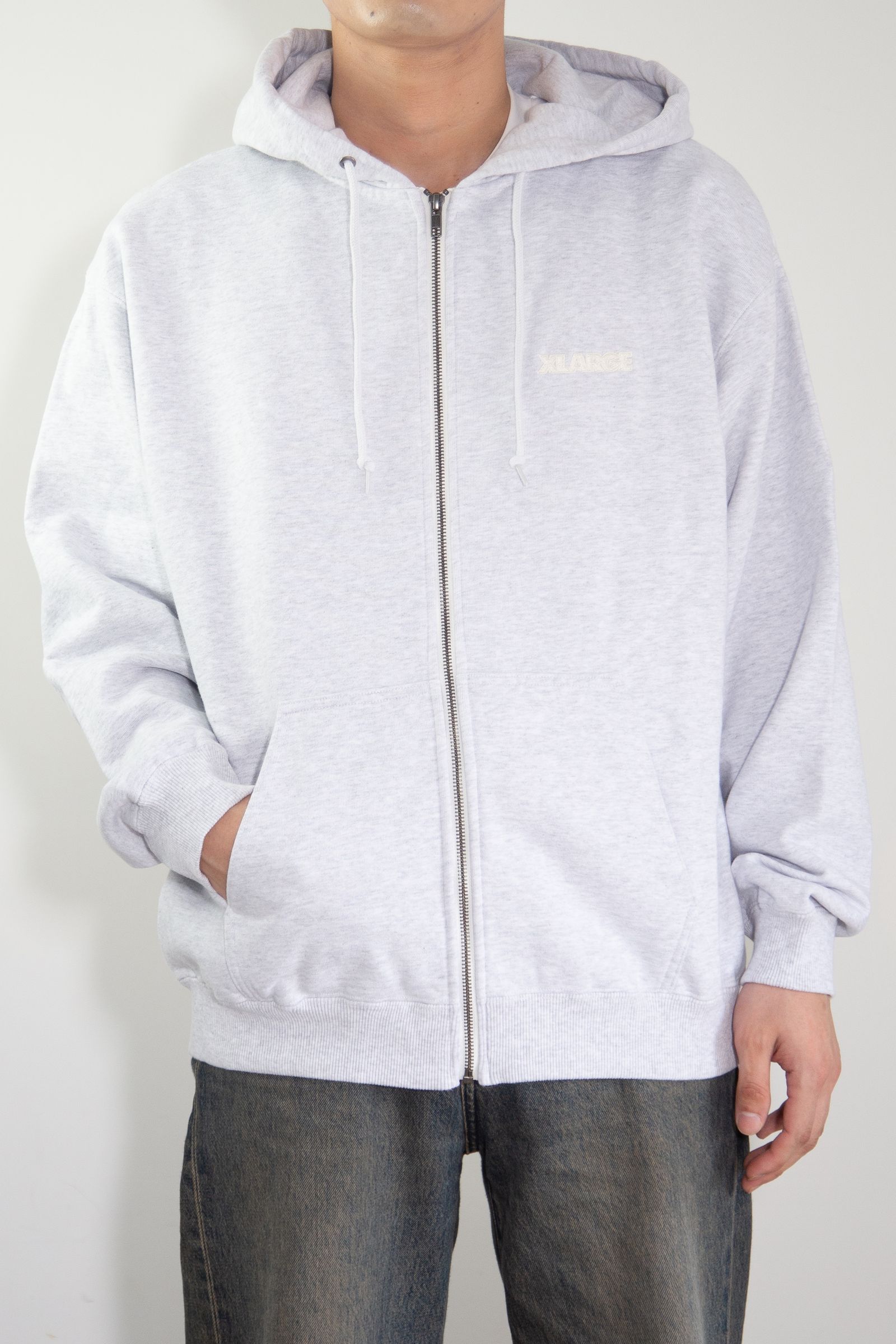SLANTED OG ZIP HOODED SWEATSHIRT / アッシュ