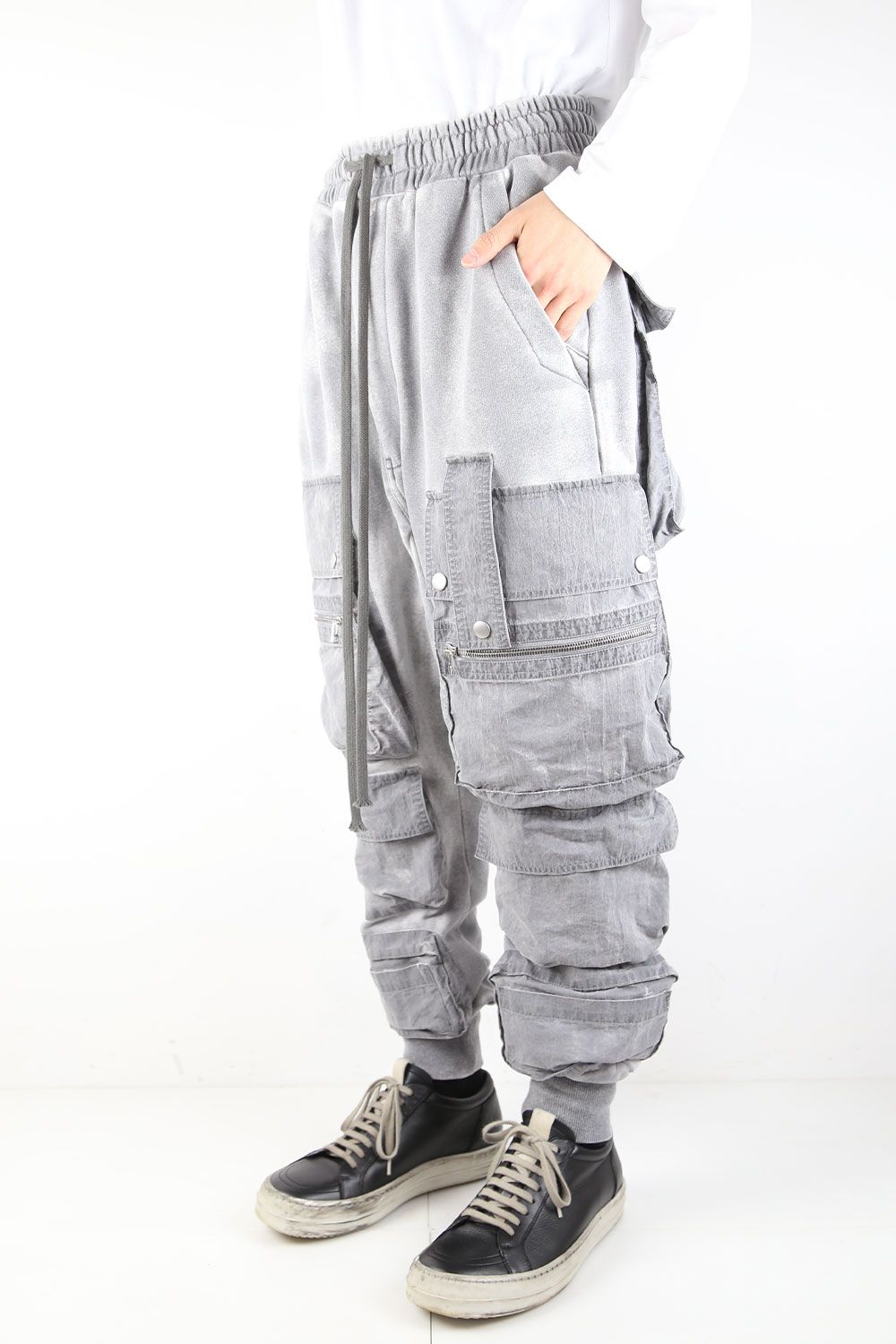 ダストダイミリタリーサルエルロングパンツ / DUSTDYED MILITARY SAROUEL LONG PANTS / グレー
