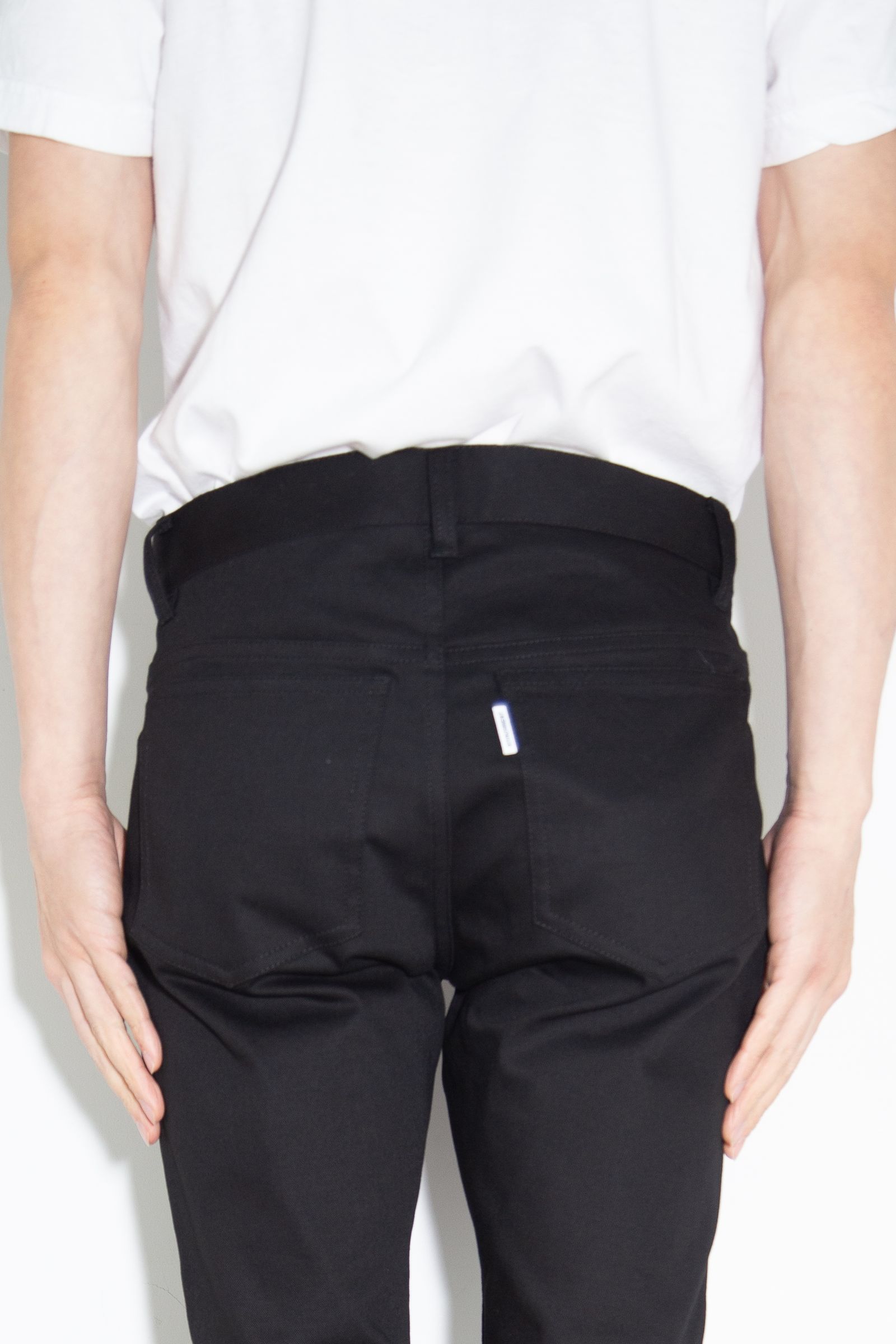 RUBBER STRECH TWILL 5POCKET SKINNY PANTS / ブラック