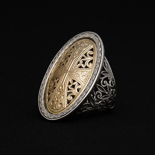 Garden Shadows Cross Pattern Ring / GR107