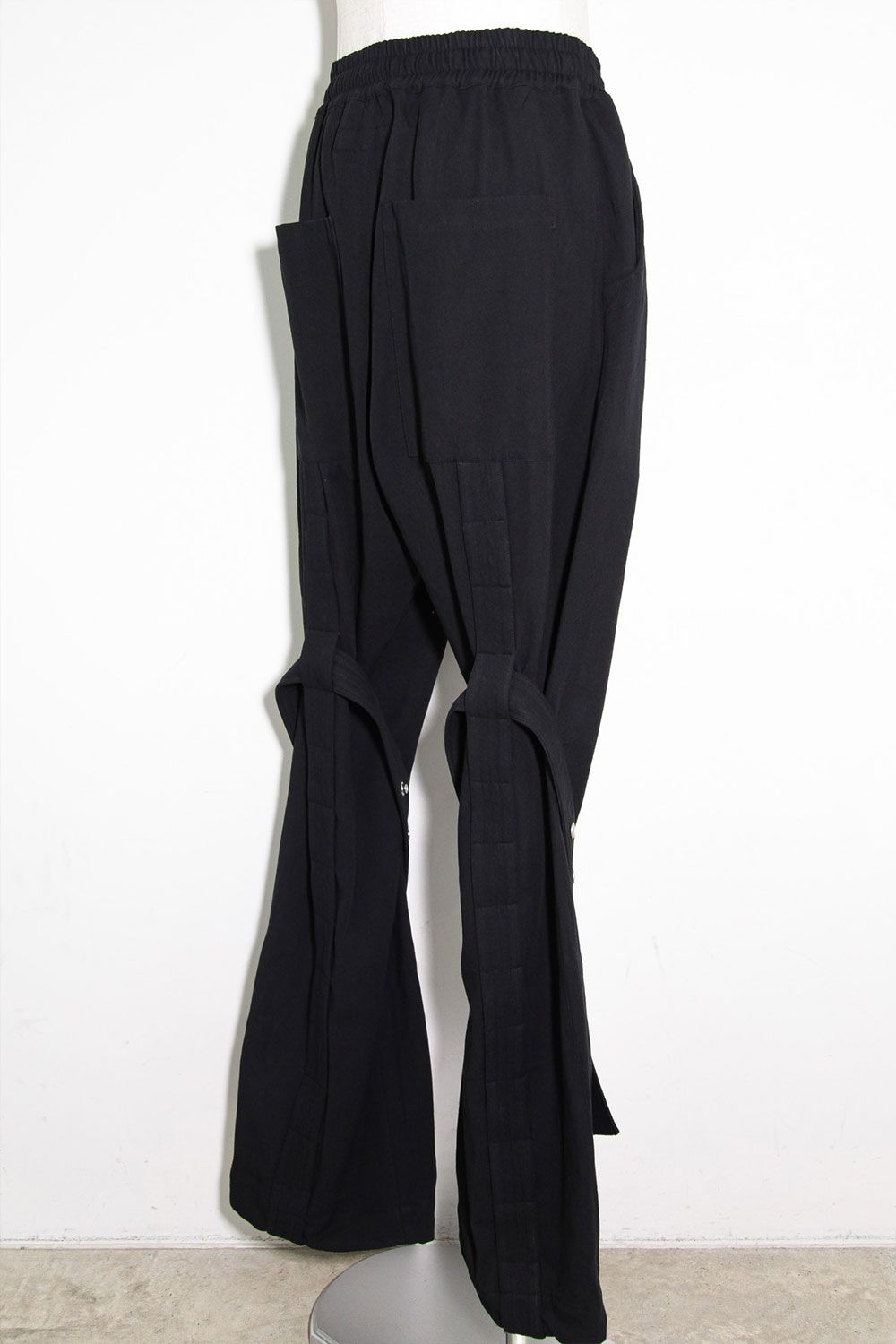 コットンリネンベルトワイドパンツ / Belt Parts Long Pants / ブラック / ag-9094-2