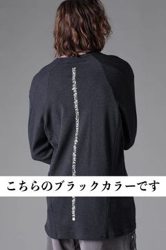Back-Printed Waffle Jersey Log Sleeve / ブラック