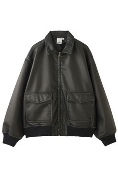 [ラスト1点 サイズS] DISTRESSED FAUX LEATHER JACKET / ブラック