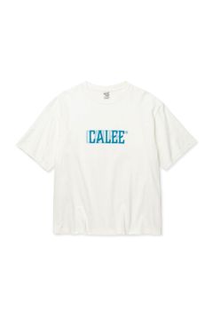 DROP SHOULDER CALEE BLUR LOGO TEE / ホワイト